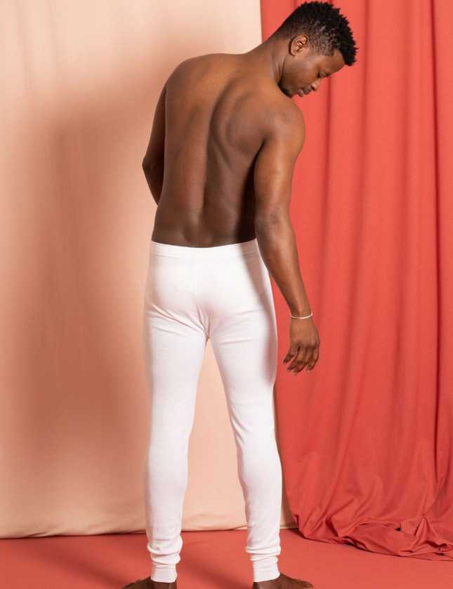 Legging thermique Homme – Interlock coton - Blanc | Lemahieu