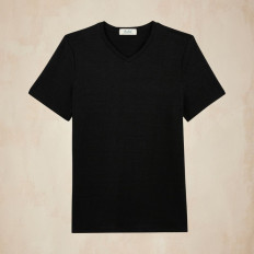 T-shirt col V homme - Noir