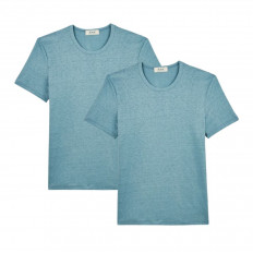 Lot de 2 t-shirts bleu ciel col rond - homme