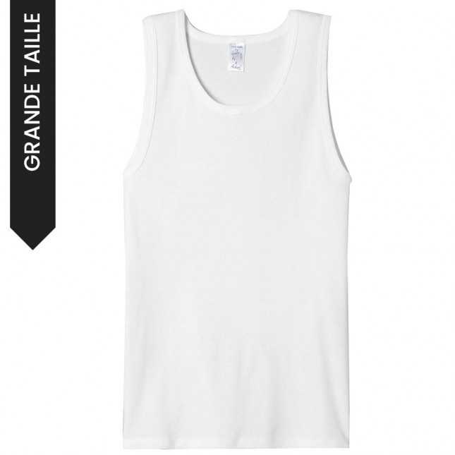 Tee shirt sans manche - Blanc - 100% Coton - Débardeur Homme | Lemahieu