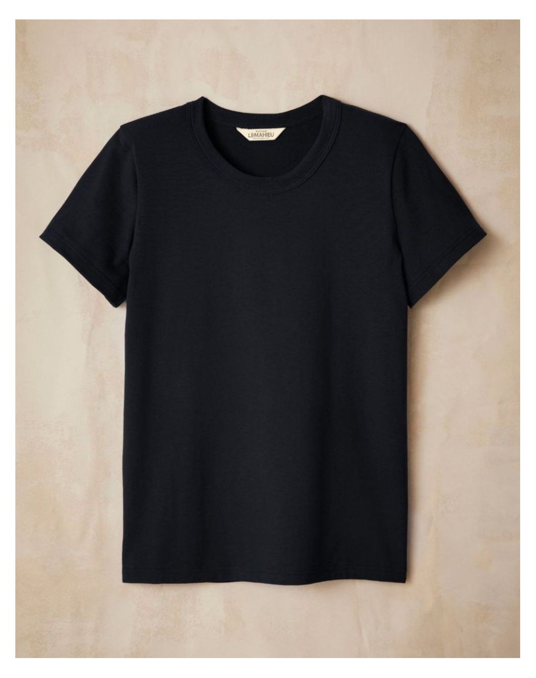 T shirt Femme noir en coton Bio ethique et Made in France Lemahieu