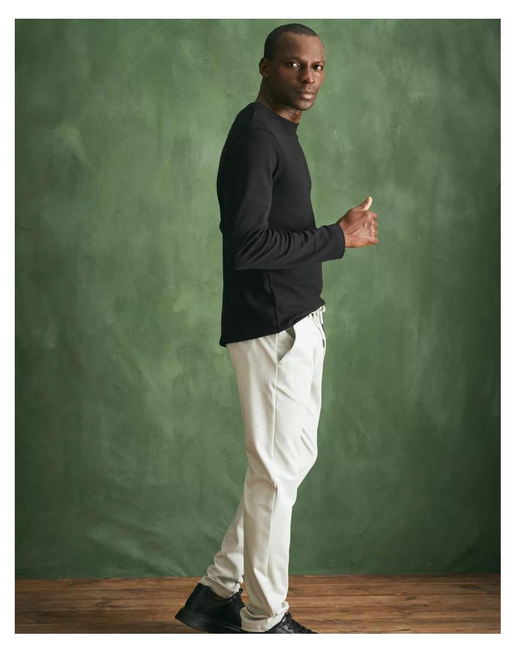 3x T-shirt épais ML en Coton Bio - Aubergine - Noir - Gris