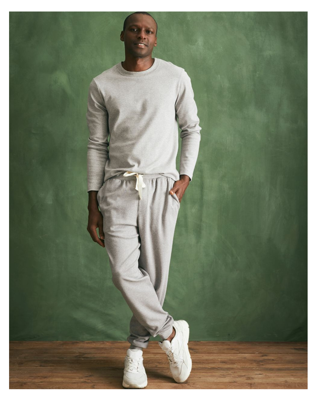 Ensemble T-shirt ML épais et Jogging gris