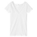 T-shirt chaud Dentelle - Blanc - Femme