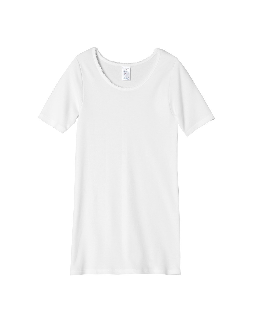 Tee-shirt manches courtes blanc en coton pour femme