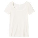 T shirt Femme Maille plumetis en laine Blanc Made in France
