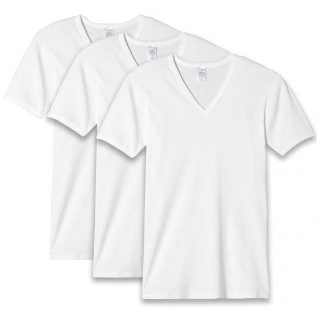 Tee-shirt Col V Homme - Couleur - Manches courtes - 100% Coton | Lemahieu