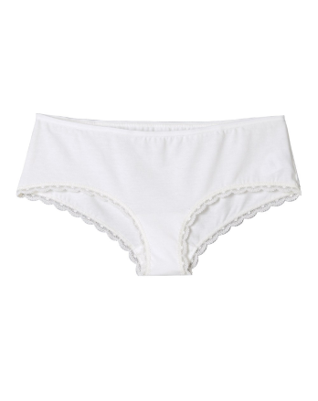 Shorty - Bord dentelle - Blanc Made in France | Lemahieu