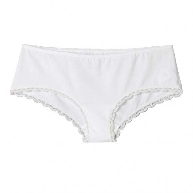 Shorty - Bord dentelle - Blanc Made in France | Lemahieu