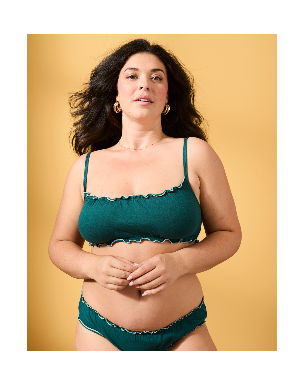 Brassière froufrou - Vert Cyprès