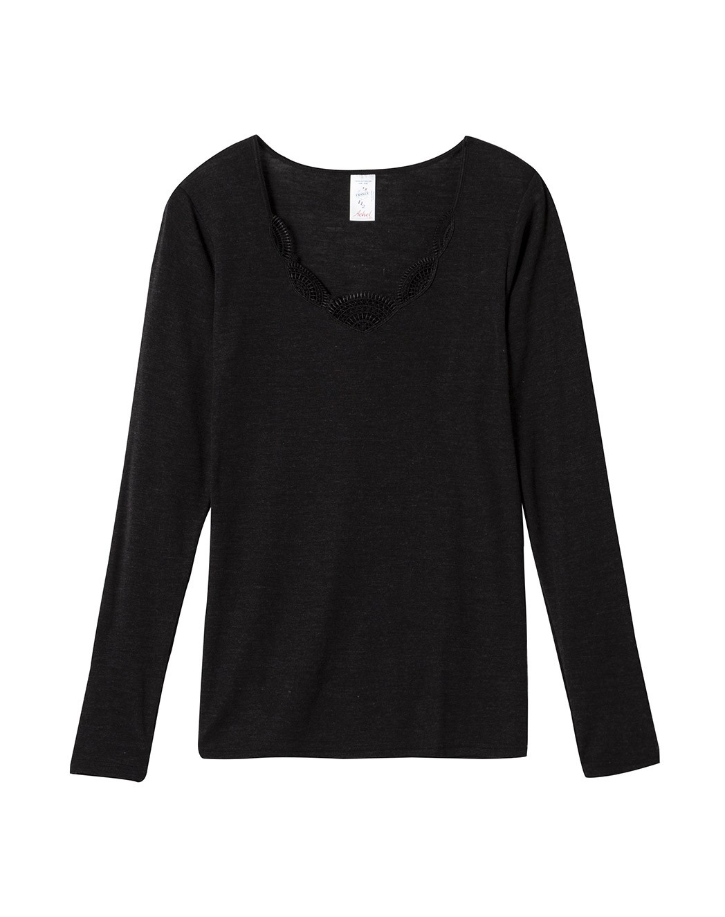 Tee-shirt manches longues en laine et soie extra chaud Femme | Lemahieu