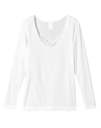 Tee-shirt manches longues brodé extra chaud Femme | Lemahieu