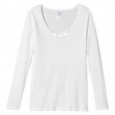 Tee-shirt manches longues en broderie anglaise | Lemahieu
