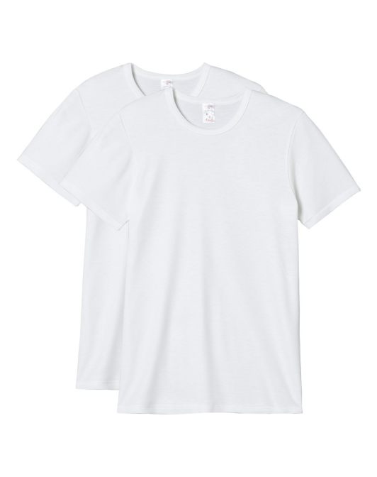 Lot 2 T Shirts Thermiques Homme Blanc