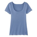 T-shirt en Coton BIO - Bleu océan - Femme