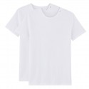 Lot de 2 T-shirts en coton Bio - Mixte - Blanc