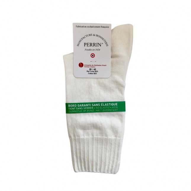 Chaussettes sans élastique Coton bio - Blanc
