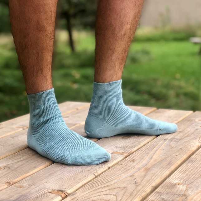 Chaussettes mixtes Coton bio - Bleuté