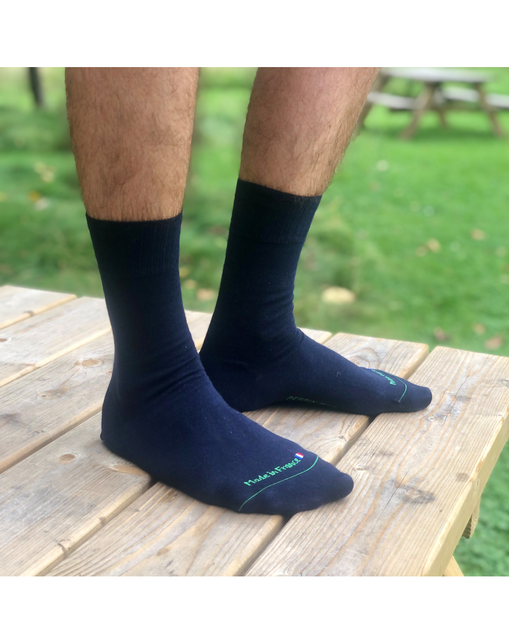 Chaussettes sans élastique Coton bio - Marine