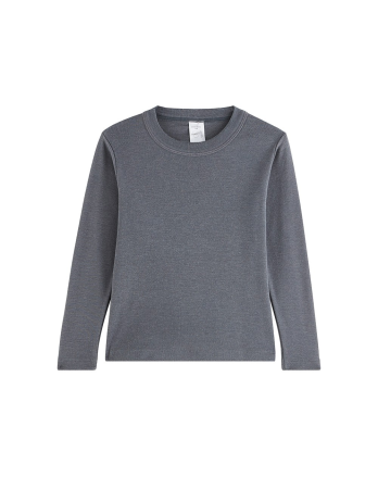 T-shirt manches longues en laine - Enfant - Gris