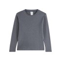 T-shirt manches longues en laine - Enfant/Ado - Gris