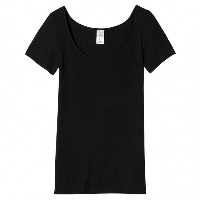 Lot de 2 t-shirts femme Maille plumetis en laine - Noir