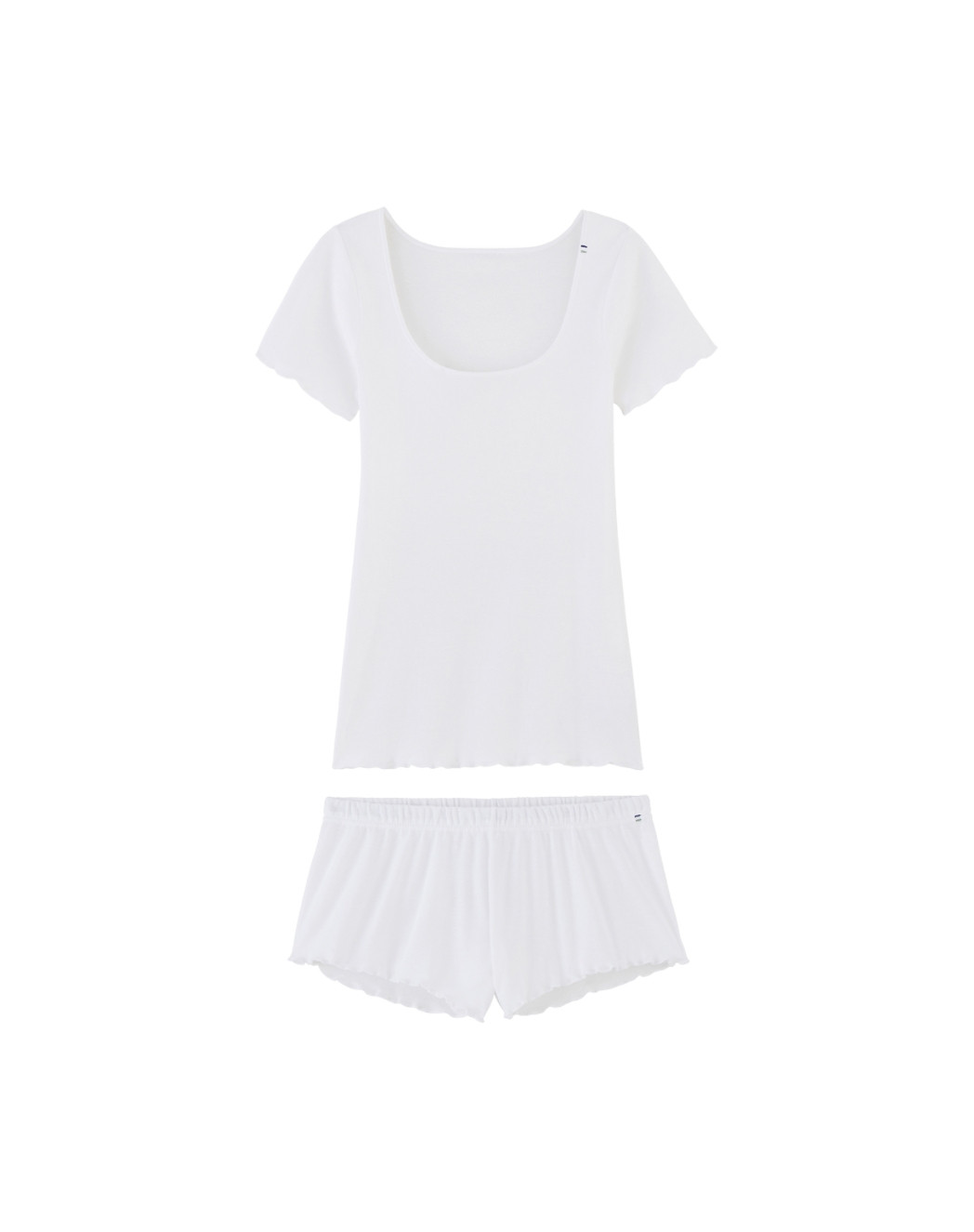 Pyjama T-shirt manches courtes et Short Femme - Blanc