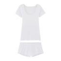 Pyjama T-shirt + Short - Blanc - Femme
