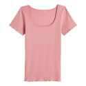 T-shirt point de bourdon - La Flâneuse - Rose