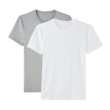 Lot de 2 t-shirts mixte coton Bio - Blanc et Gris