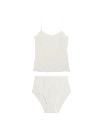 Ensemble Caraco + Culotte Pointel - Blanc