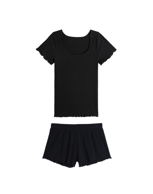 Pyjama T-shirt et Short - Noir