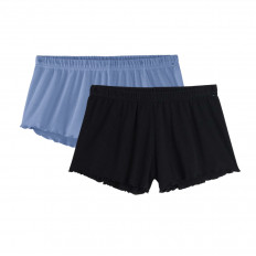 Lot de 2 shorts coton bio -La Flâneuse - Noir et Bleu