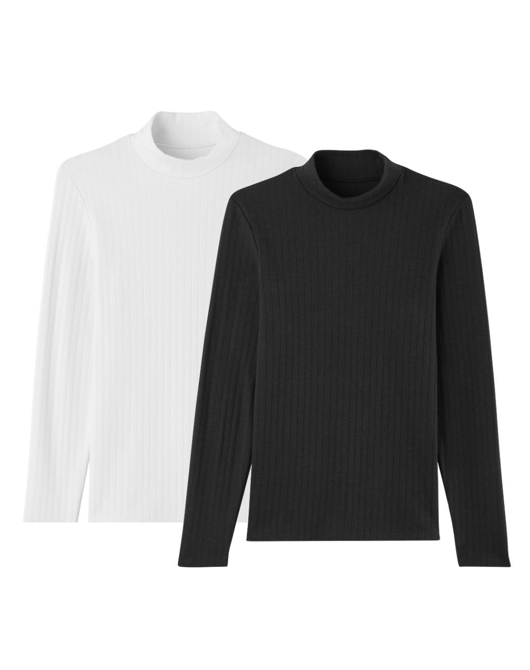 T-shirt manches longues laine et coton - Noir