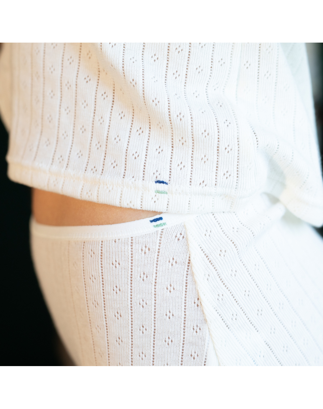 Ensemble Caraco + Culotte Pointel - Blanc