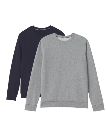 Lot Sweat coton Bio - Mixte - Marine - Gris