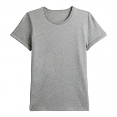 T-shirt coton Bio Femme - Manches à revers - Gris - LE REVERS 2.0