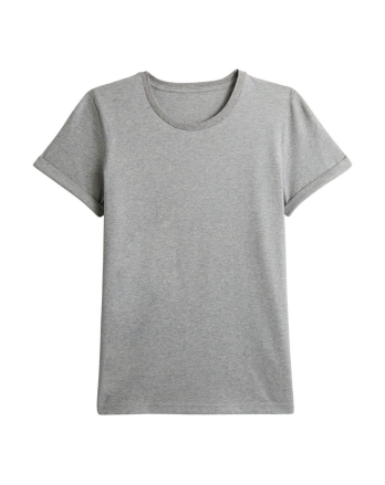 T-shirt coton Bio Femme - Manches à revers - Gris - LE REVERS 2.0