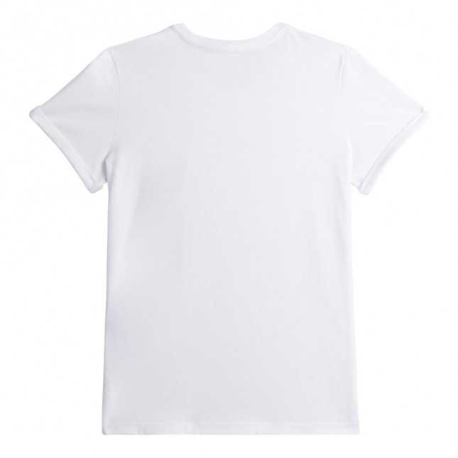 T-shirt Femme manches à revers coton Bio - Blanc