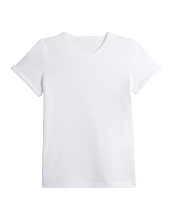 T-shirt Femme manches à revers coton Bio - Blanc