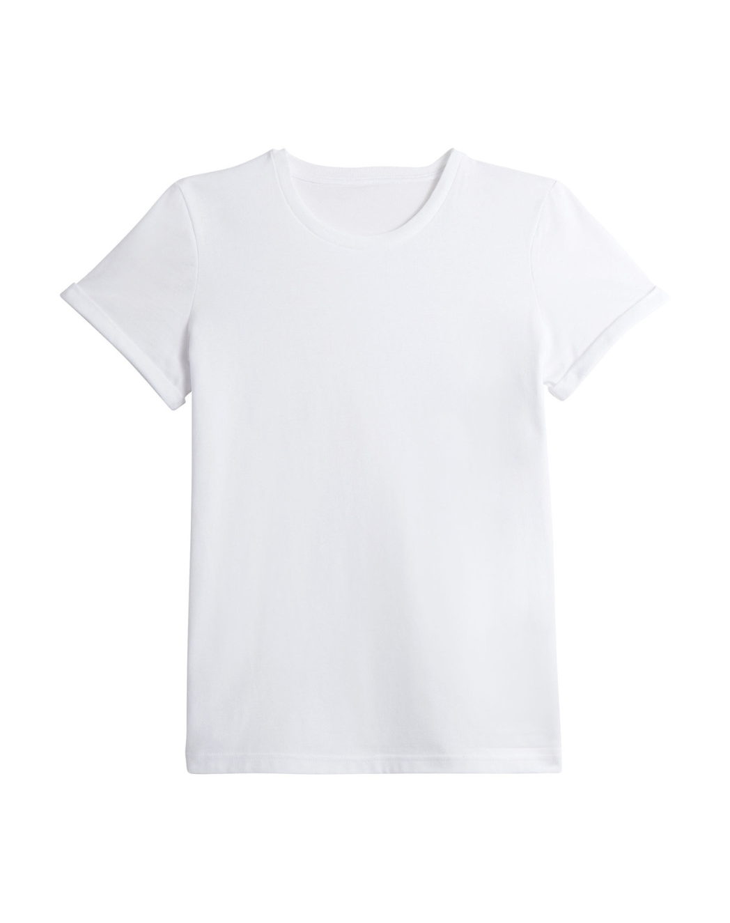T-shirt Femme manches à revers coton Bio - Blanc