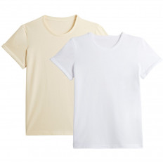 T-shirt coton Bio Femme - Manches à revers - Naturel - LE REVERS 2.0