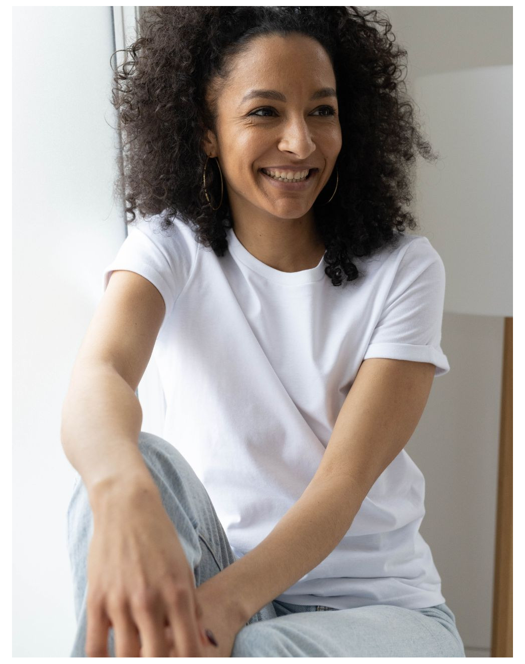 T-shirt Femme manches à revers coton Bio - Blanc