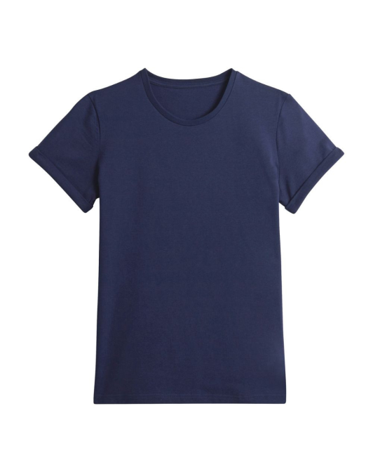 T-shirt manches à revers - Marine