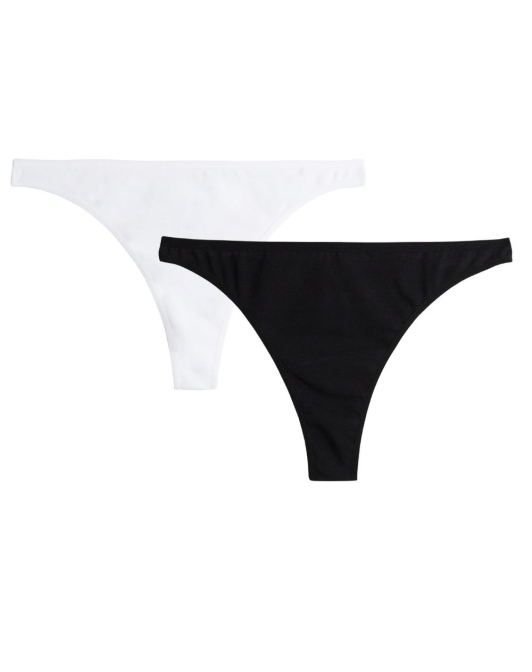 Lot de 2 Strings coton bio - Noir et Blanc