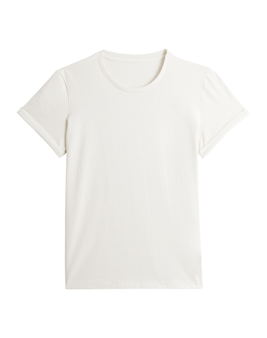 T-shirt manches à revers - Naturel