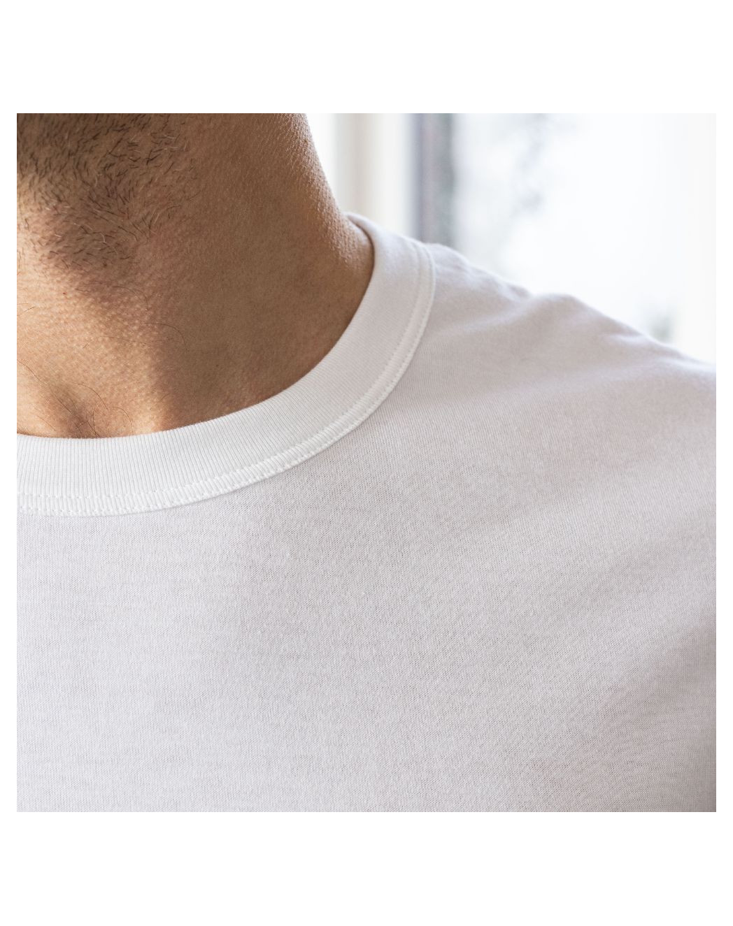 T-shirt blanc 100 % coton blanc homme