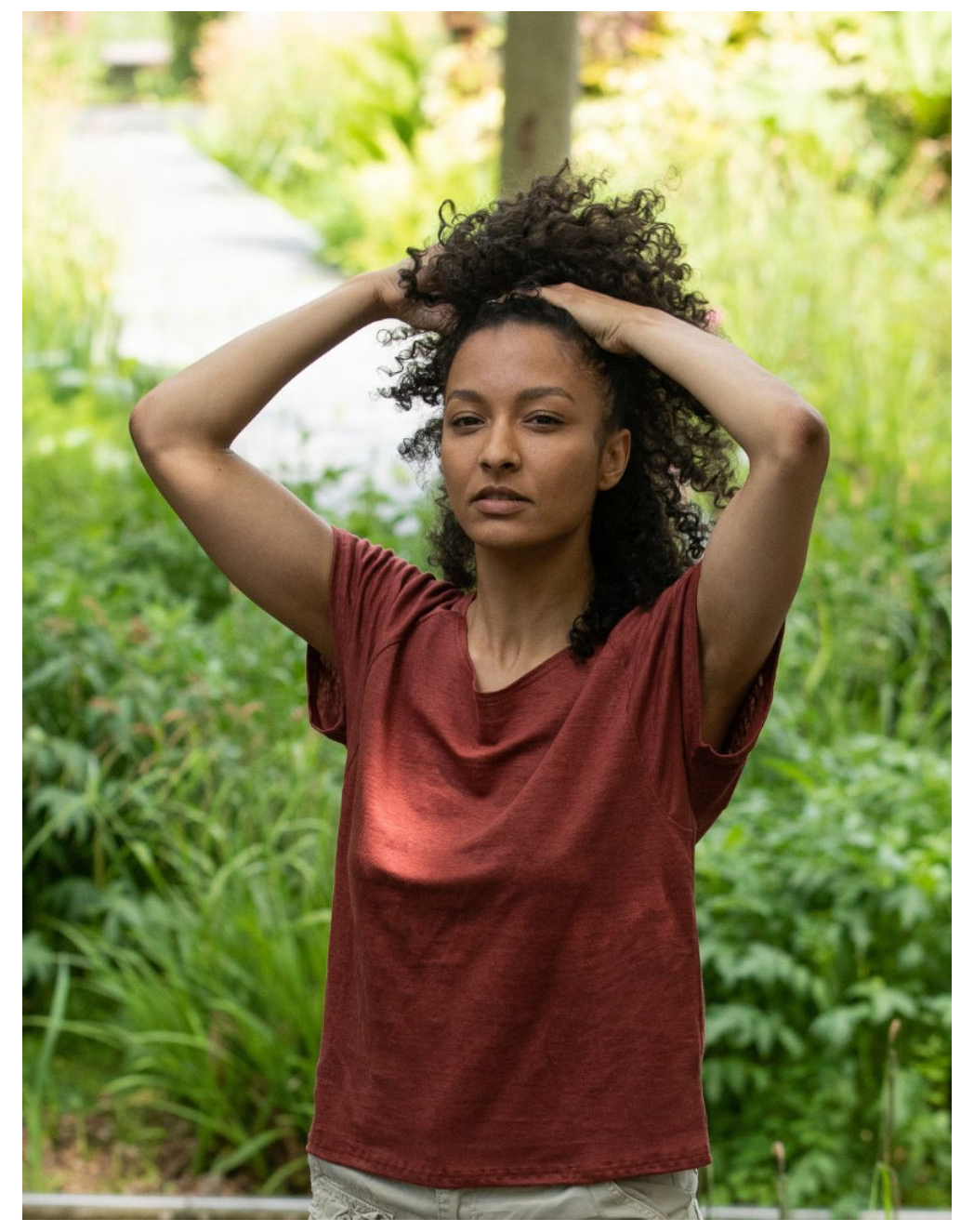 Lot de 2 t-shirts terracotta - lin - femme