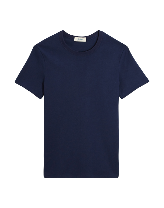 T-shirt col rond coton bio - Marine