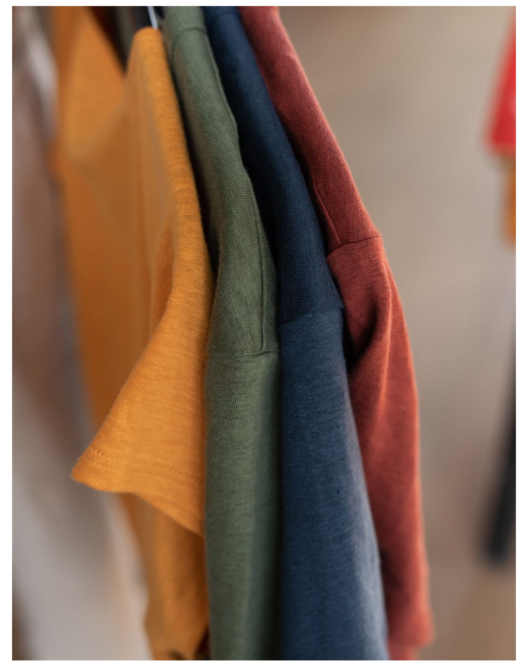 Lot de 2 t-shirts col V femme lin - terracotta